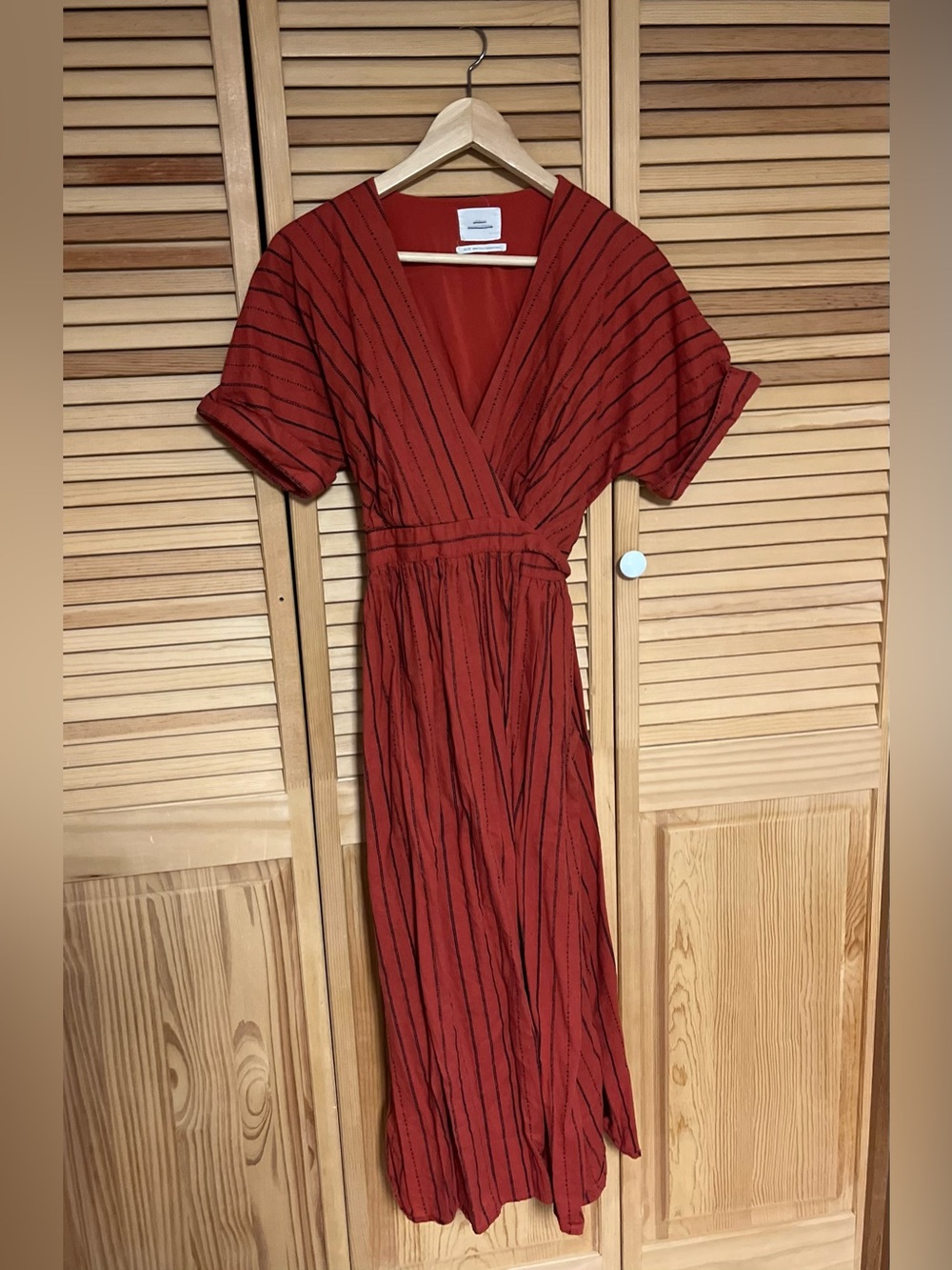 Urban Outfitters Linen Midi Wrap Dress